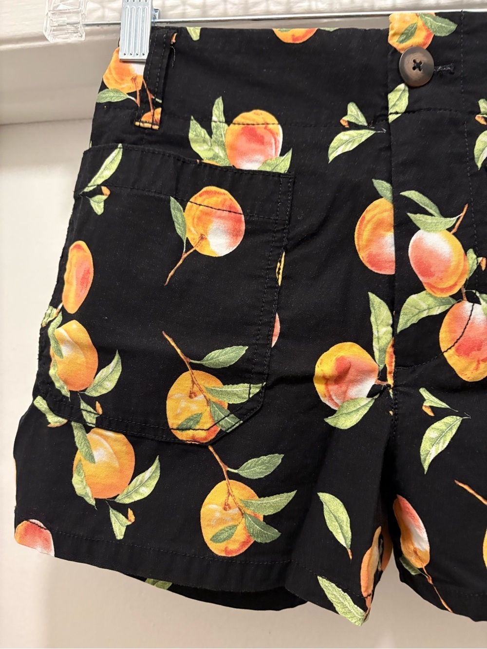 Maeve by Anthropologie The Colette Peach Print High-Waisted Shorts Size 24 - Picture 4 of 16